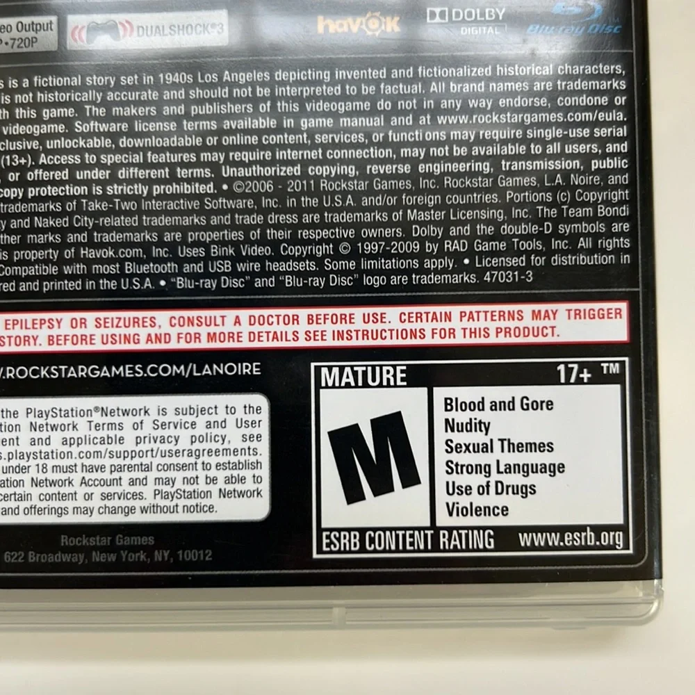 PS3 L.A. Noire